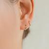 LUNNE 14k Square Cut One-Touch Earrings (14K Gold) #E01