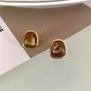 European Trend New High Design Luxury Amber Earrings For Women Fashion French Retro Style Jewelry Girl Gift Accessories