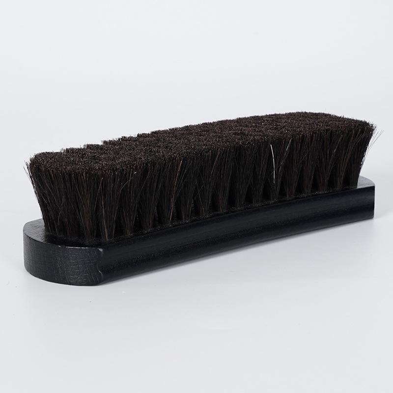 Beech Wood Horsehair Shoe Brush for Leather Care - Soft Bristles