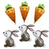 6-Piece Rabbit Carrot Aluminum Film Balloon Set Suitable for Easter Theme Party Decoration Birthday Party Decoration