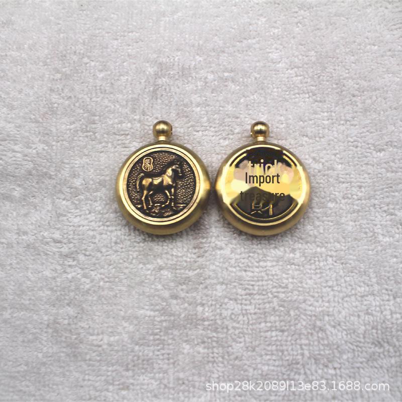 Pure Brass Zodiac Gyroscope Keychain Ornament