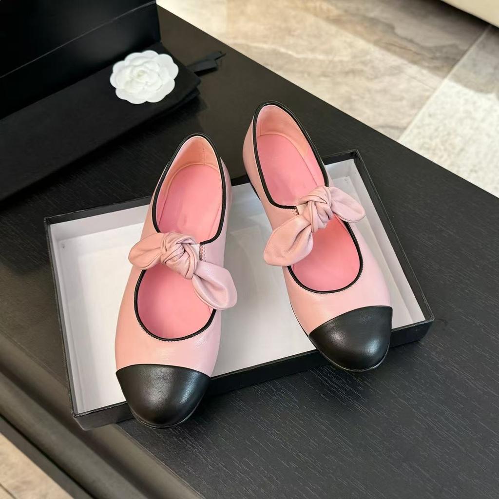 Xiaoxiangfeng Versatile Comfortable Bow Flat Mary Jane Shoes Women's 2025 Spring New Shallow Soft Ballet Shoes