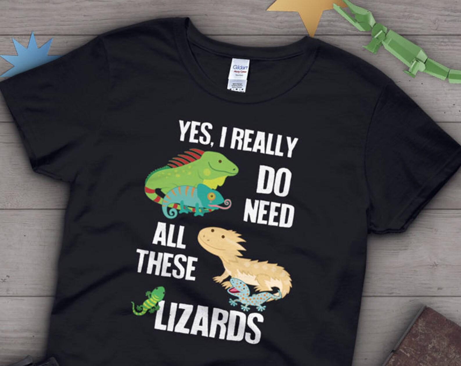 Funny Lizard Shirt, , Reptile Lover Gift, Bearded Dragon Iguana Leopard Gecko Chameleon T-Shirt, Cute Graphic Tee, Tshirt Tops Blue 140