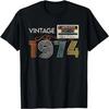 Vintage 1974 46th 47th Birthday Gift Retro Cassette Tape T-Shirt