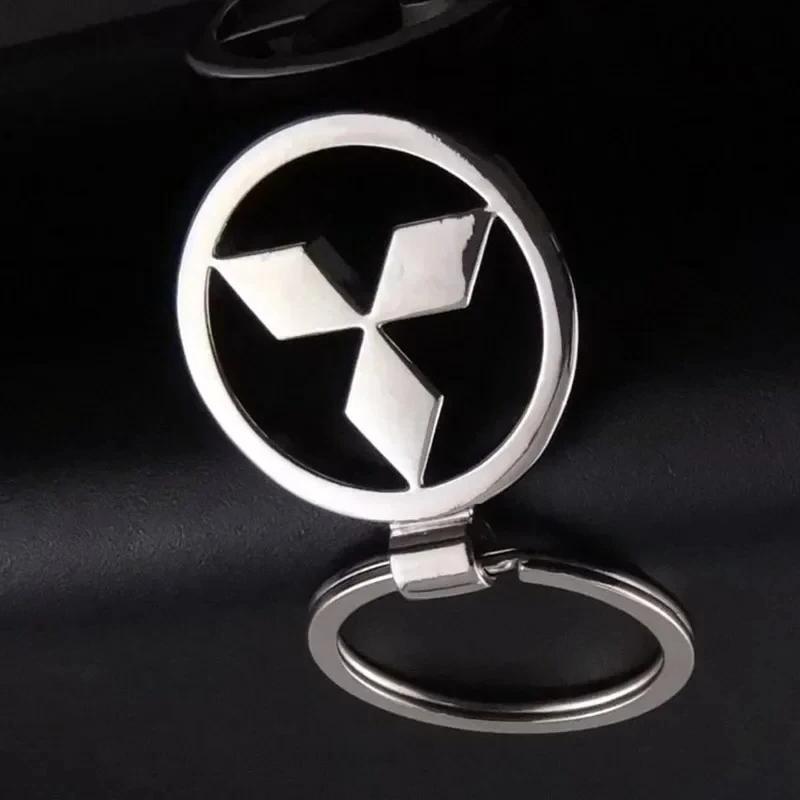 For Mitsubishi Metal Alloy Car Keychain Lancer 9 10 ASX L200 Colt Pajero Outlander Eclipse Key Ring Pendant Styling Accessories UG2