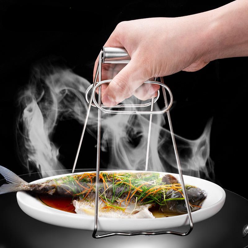 Stainless Steel Hot Dish Lifter Household Anti-scalding Bowl Splint Pot Clip Kitchen Utensil Rack Kitchen Tools