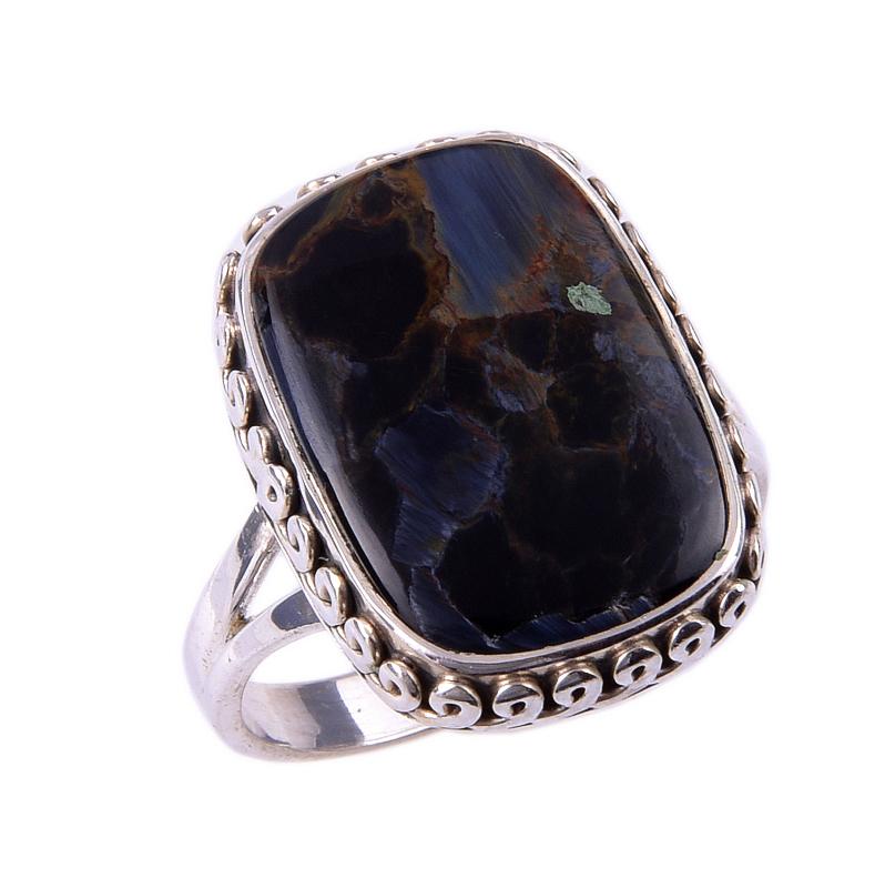 Natural Pietersite Gemstone Handmade 925 Solid Sterling Silver Ring Size 9 q4K36