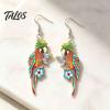 Vibrant Feather Pattern Earrings 1 Pair Cute Acrylic Parrot Earrings, Tropical Animal Dangle Fun Halloween Costume Jewelry for Women, Summer