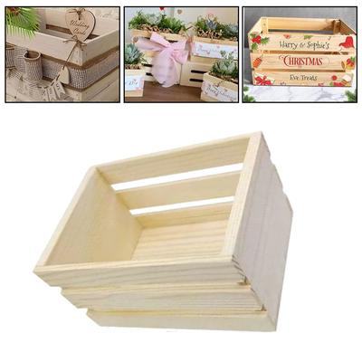 DIY Mini Wooden Basket Model Made of Natural Pine Wood for Storage