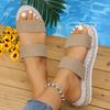 Round Head Fashion Roman Sandals Are Good for Women's Shoes In Summer, New One-word Belt Platform Sandals for Women
