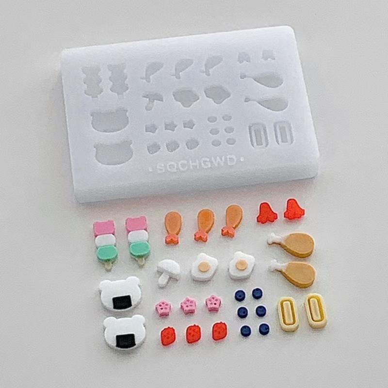 Antihaft-Silikonform Leckeres Essen-Themen-Gießform Vielseitige Backformen für Kuchen/Schokolade/Kekse/Süßigkeiten