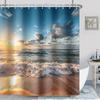Beach Coastal Shower Curtain Summer Hawaii Ocean Seaside Sunset Sunrise Shower Curtains For Bathroom Waterproof Bath Curtain