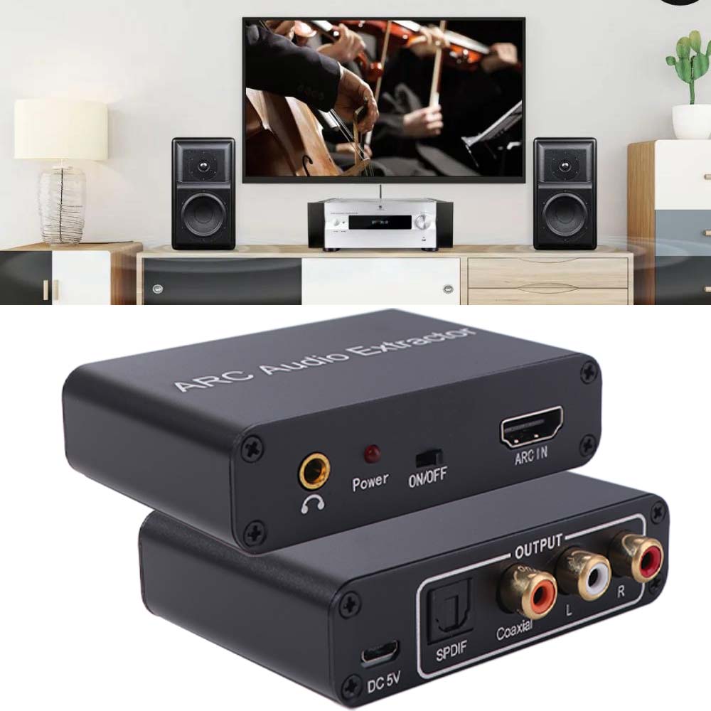 192KHz ARC Audio Adapter DAC SPDIF Coaxial RCA Digital To Analog Audio Converter For TV Monitor