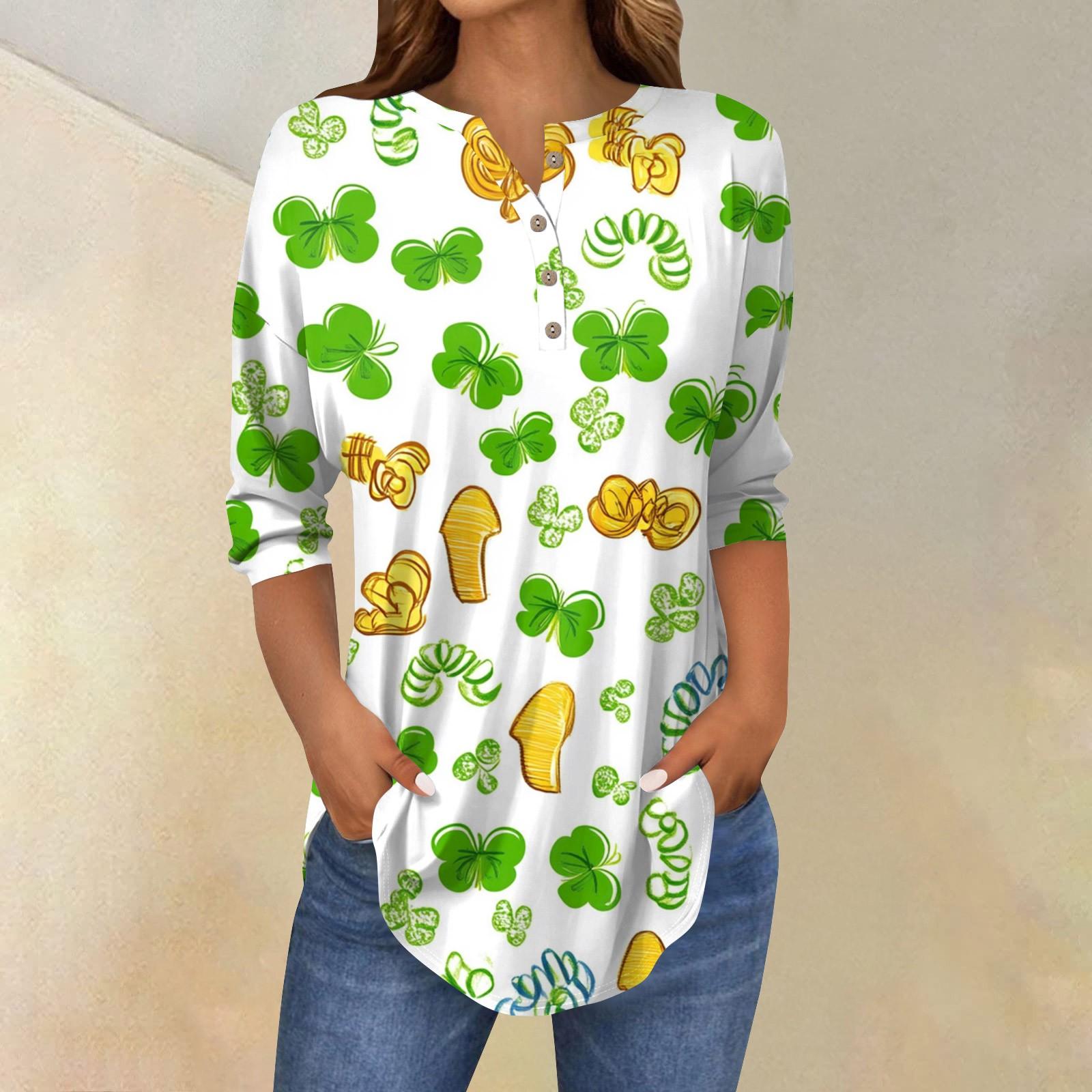 

Женская свободная футболка с воротником на пуговицах и принтом Semana, рукав три четверти, рубашка XXXL