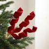 Velvet Spiral Christmas Stems Red White Green Spiral Christmas Tree Picks DIY Crafts for Wreath Fireplaces Vase Filler Holiday Ornament