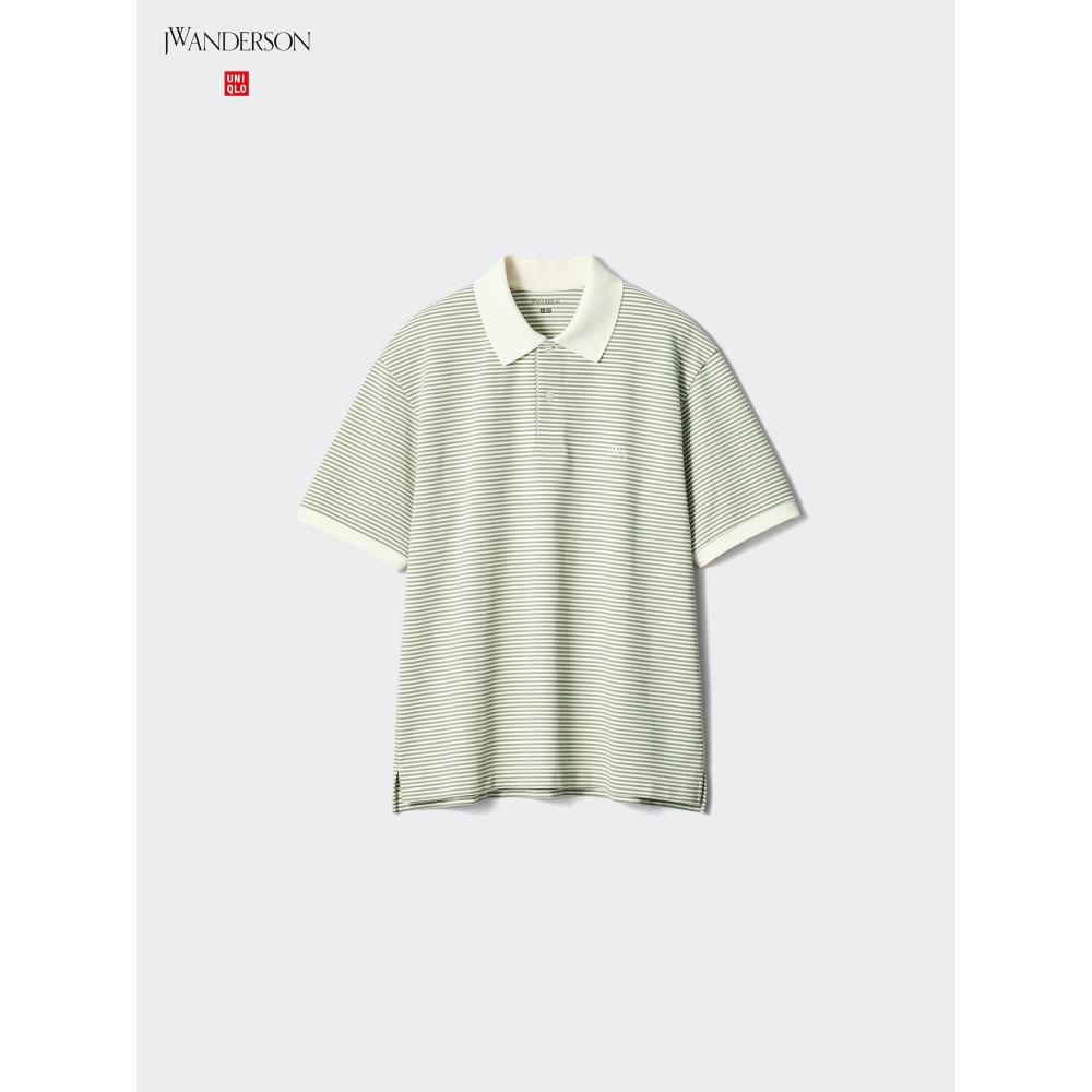 

Uniqlo Рубашка-поло в полоску из сухого пике узкая 53 GREEN/MEN XS