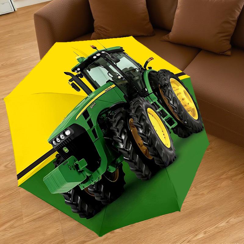 1pz Trattore Verde Ombrello-8 Stecche Rinforzato Portatile Pieghevole da Viaggio Adatto a Tutte le Stagioni Uso Quotidiano all'Aperto-J378