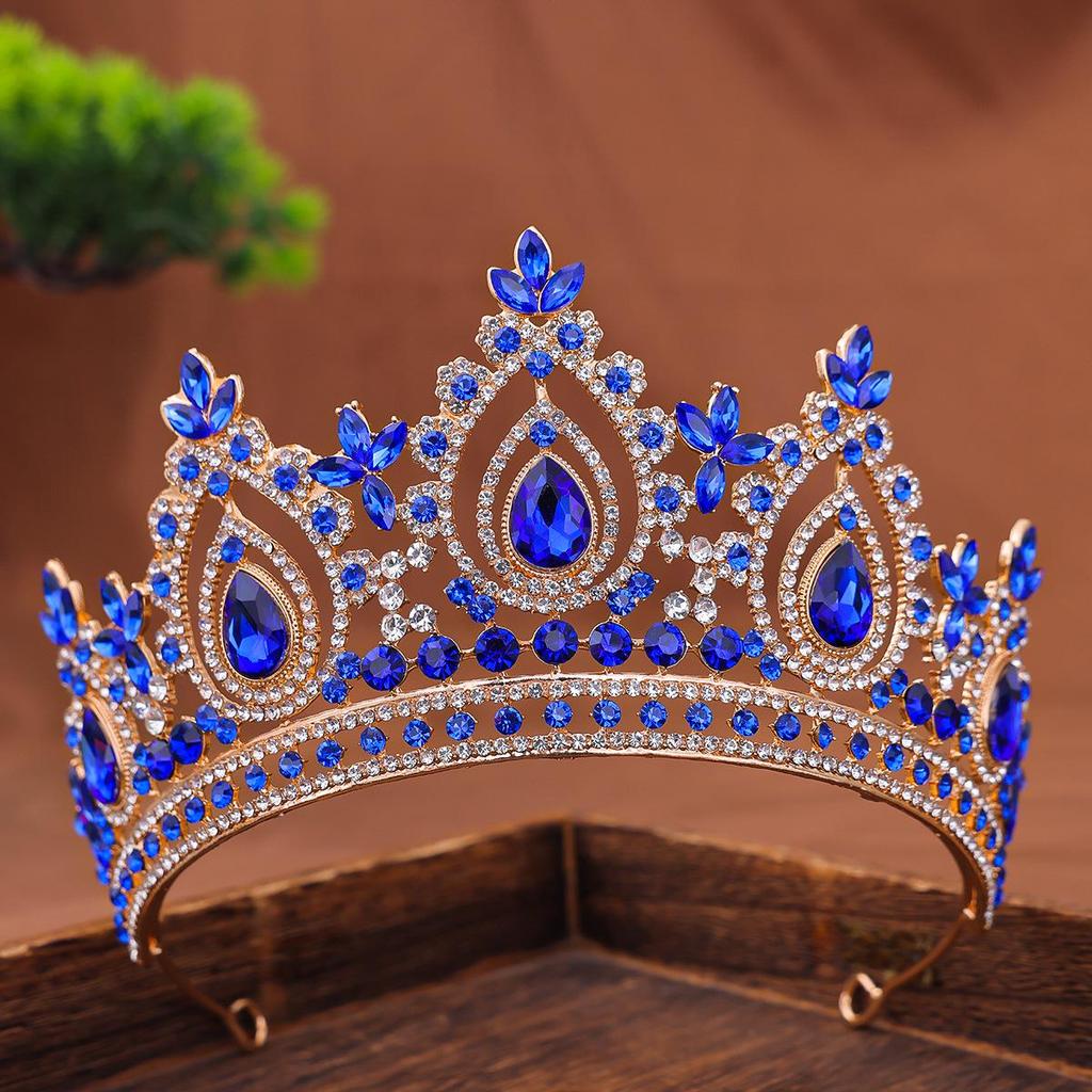 Elegant Bridal Rhinestone Crown Headdress for Weddings & Pageants