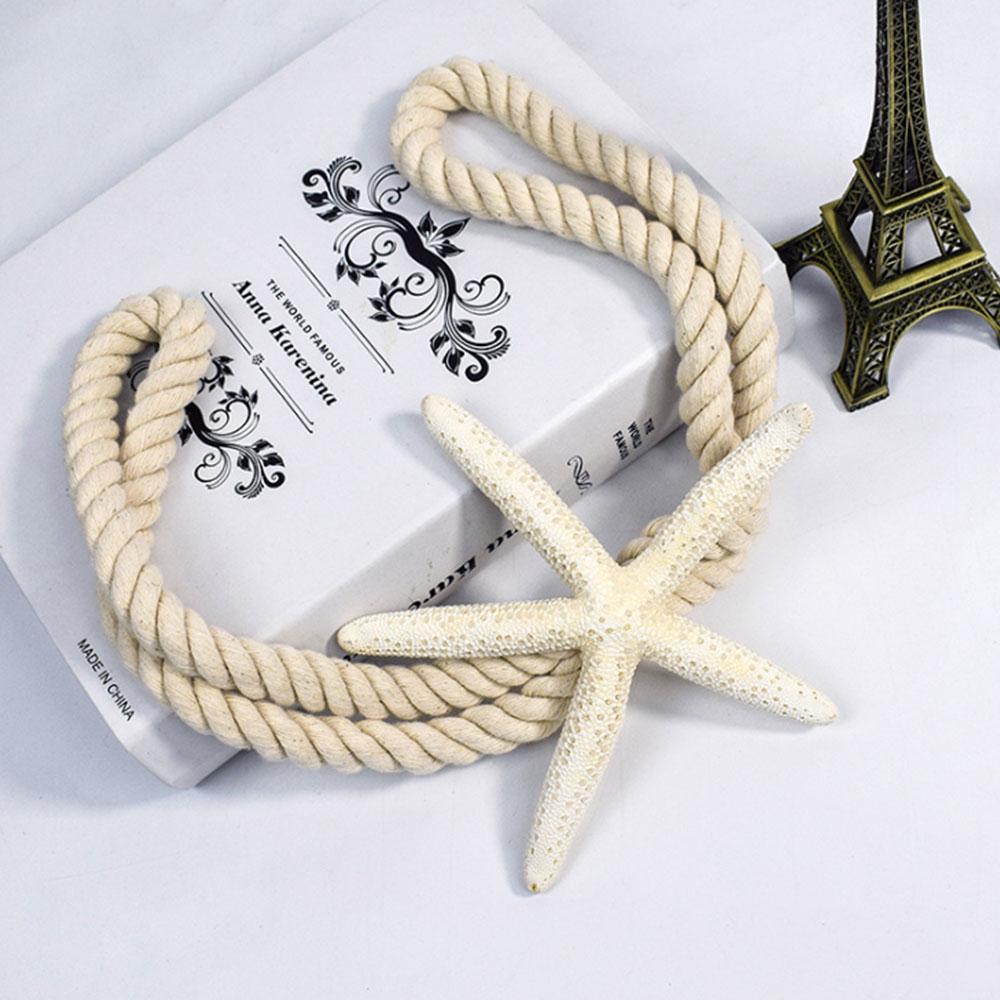 Rope Curtain Tiebacks Natural Starfish Drapery Holdbacks with Cotton Rope for Drapes Beach Themed