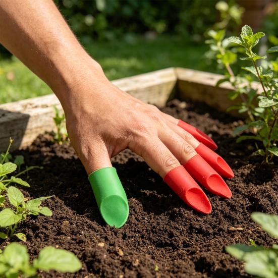 5Pcs Finger Protectors for Digging Gardening Reusable Finger Guards Portable Finger Covers Tools for Planting Transplanting Protect Nails from Dirt