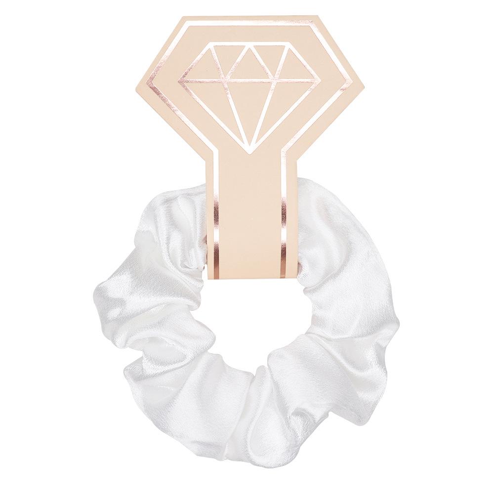 Large Solid Color Satin Fabric Scrunchies for Women's Ponytails