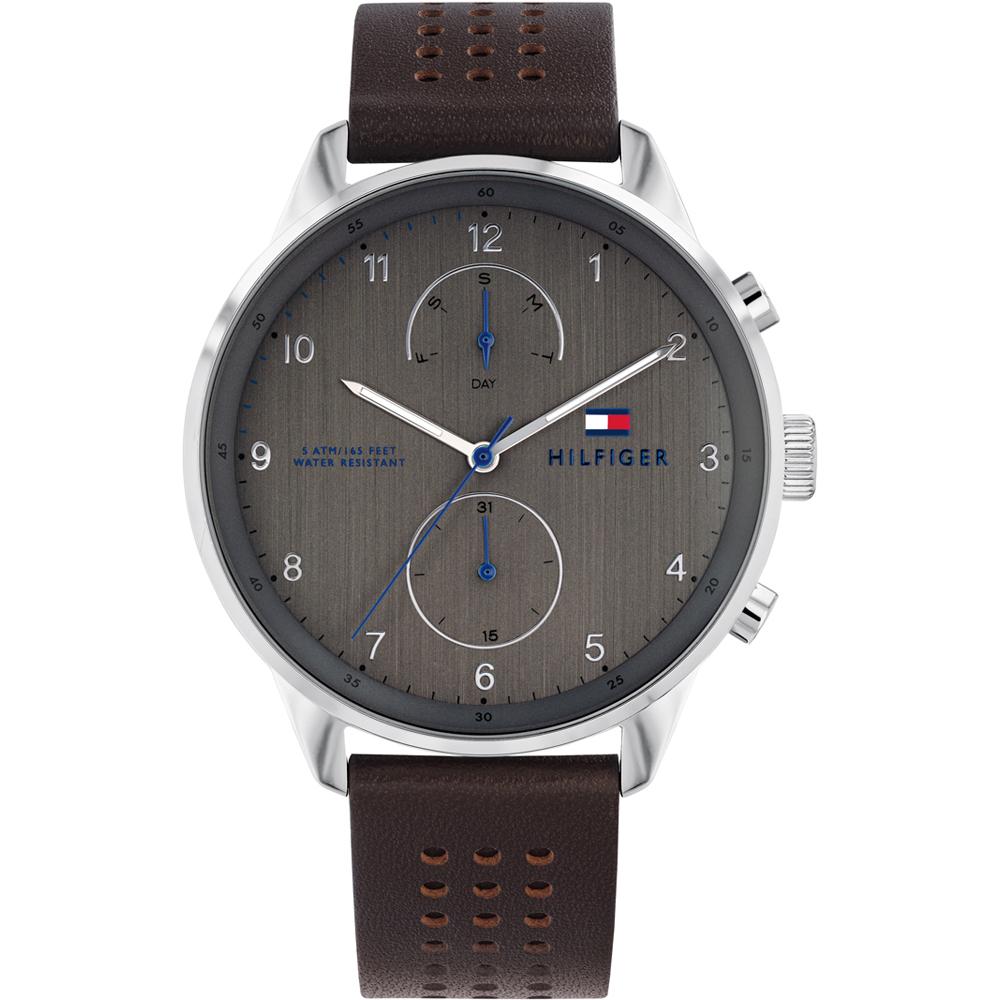 Tommy Hilfiger Chase Brown Dial Brown Leather Men s Quartz Watch 1791579 коричневый