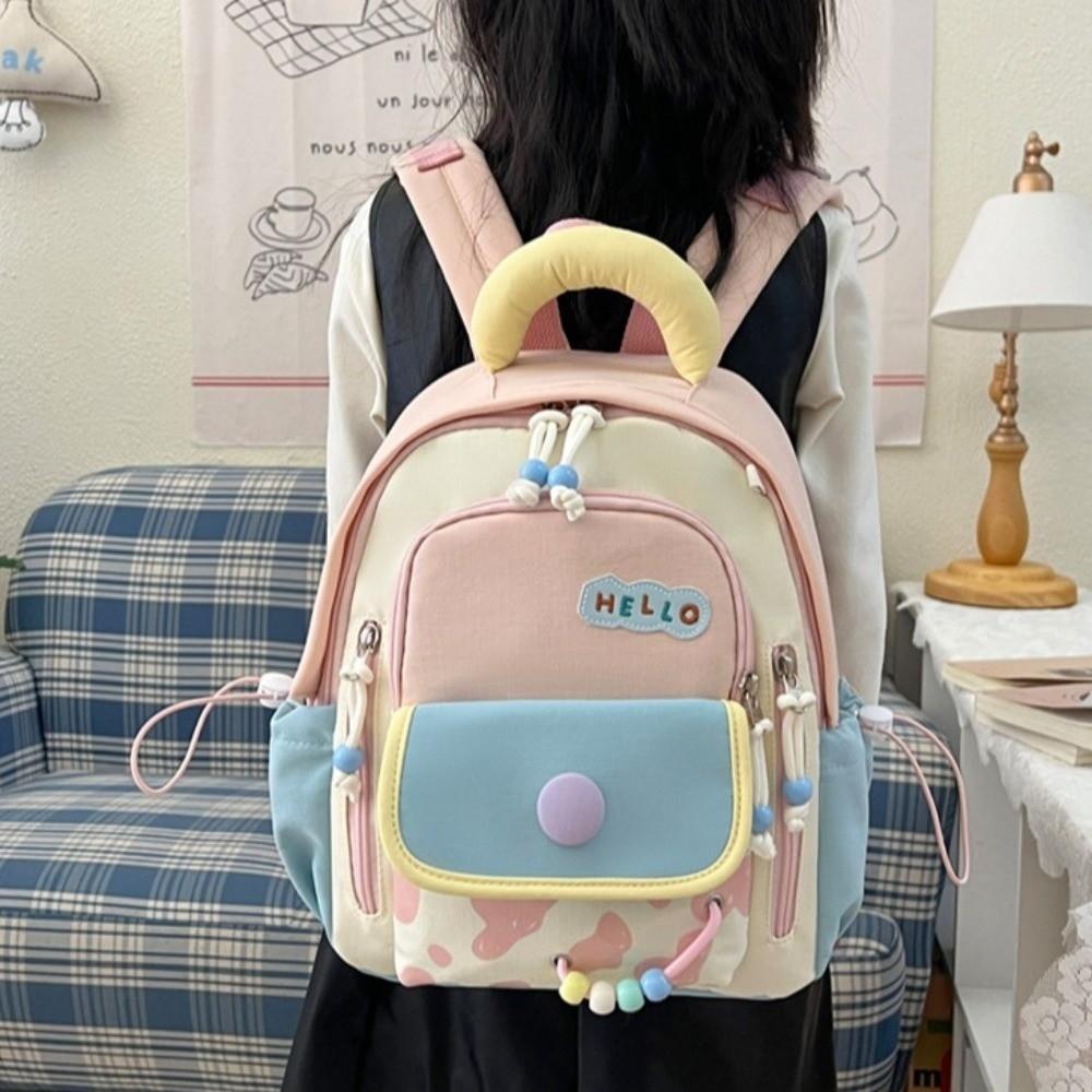 Waterproof Dopamine Kids Backpack Large Capacity Lightweight School Bag  School