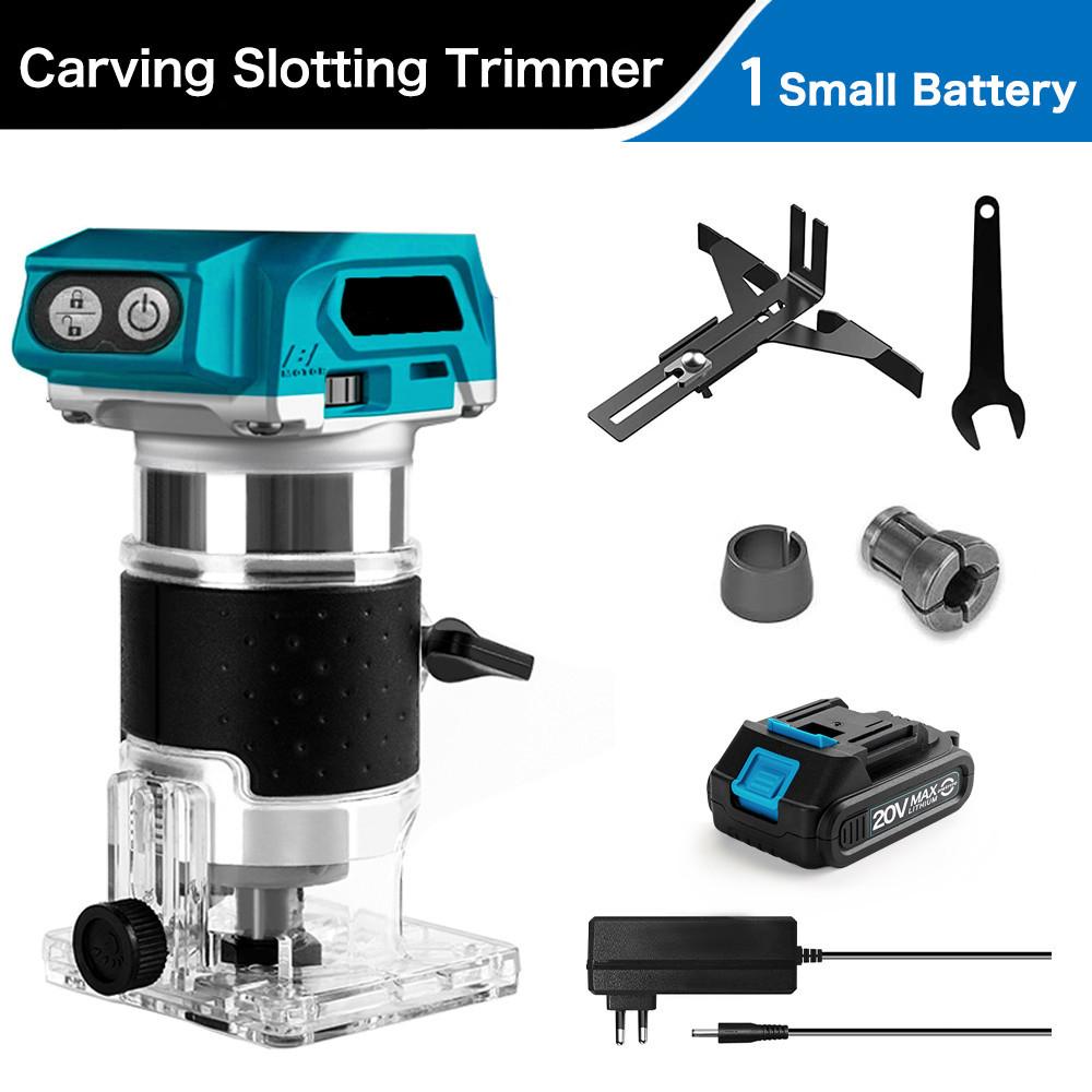 5 Geschwindigkeiten Bürstenloser Elektrischer Hand-Trimmer Kabellos Tragbar Holzfräse Holzbearbeitung Gravur Nutenfräse für 18V Akku