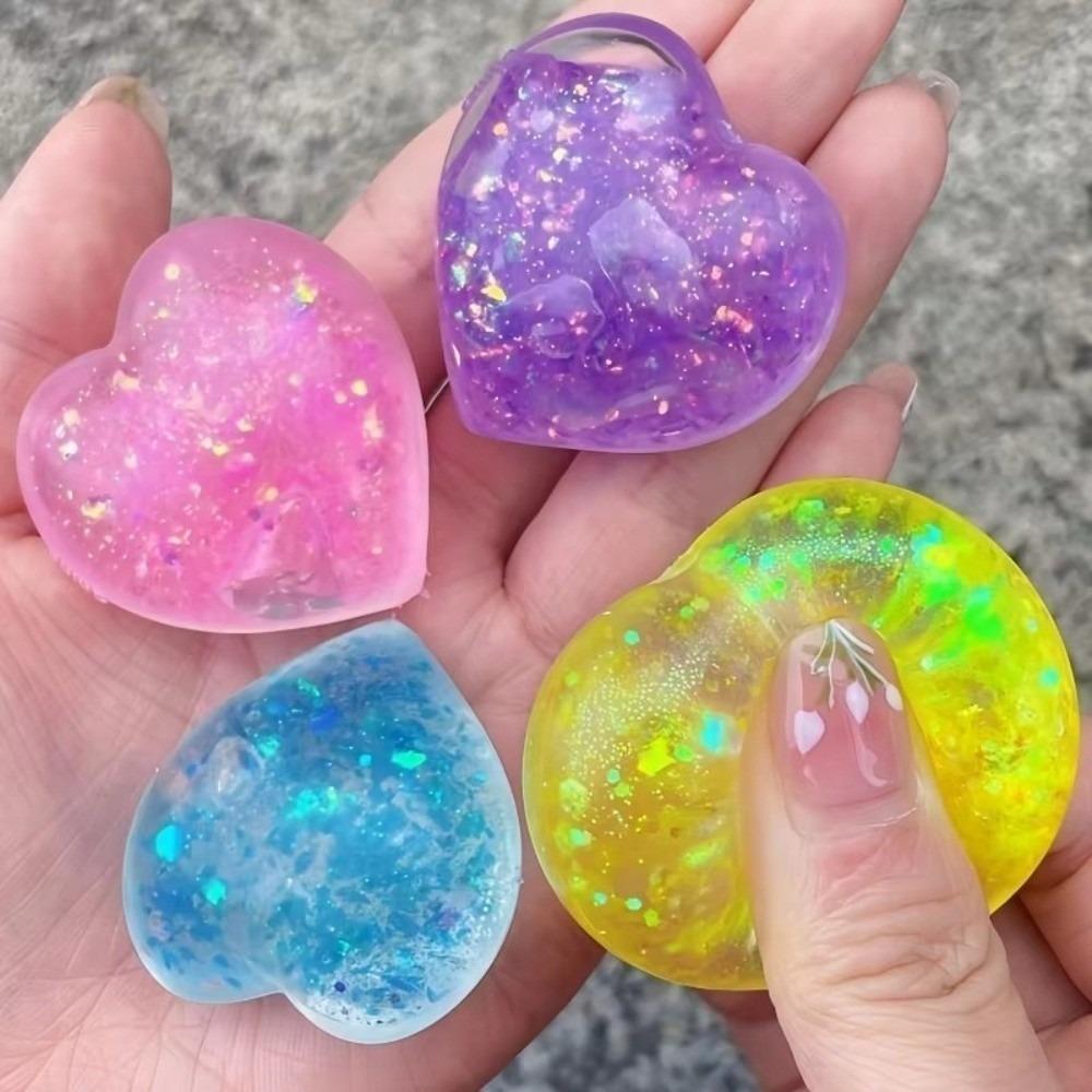 5pcs Color Changing Fidget Toy Heart Shaped Pinch Toy Kneading Toy Party Favor