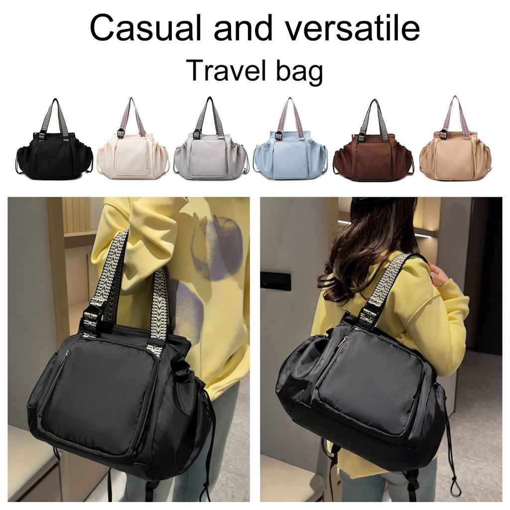 Nylon Nappy Diaper Storage Bag Adjustable Shoulder Strap Diaper Bag Tote with Compartments Large Capacity for Mom Weekender