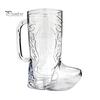 Bicchiere Trasparente a Forma di Stivale da Cowboy Occidentale, Bicchiere in Plastica da 17oz con Manico Robusto e Spesso tipo Boccale da Birra per Bevande Trasparenti, Party Originale Ispirato al Whiskey