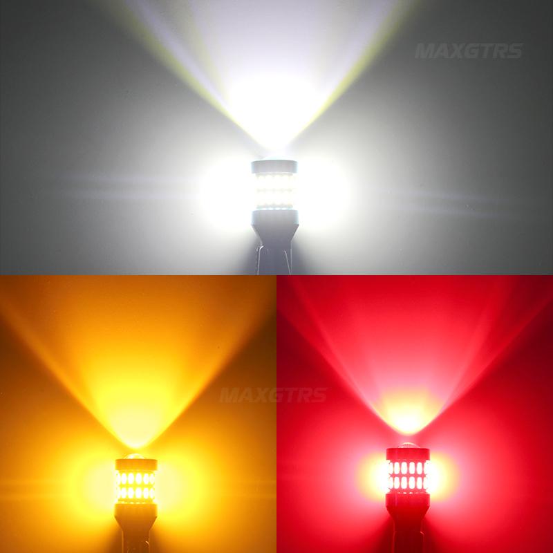 MAXGTRS 2PCS T15 W16W 921 912 LED 4014+3030 6000K White Red Yellow LED Backup Car Reversing Light Backup Canbus Turn Signal Lamp