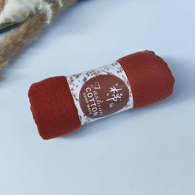 62-122 Colors Crinkle Cotton Underscarf Pleated Pompom Plain Hijab With Tassels Islamic Turban Warp