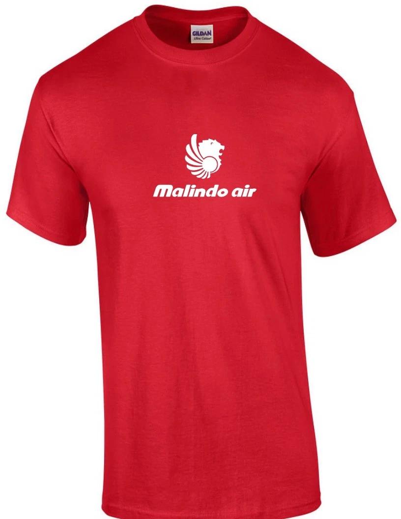 Malindo Air White Retro Logo Malaysian Airline Red Cotton T-Shirt 2XL