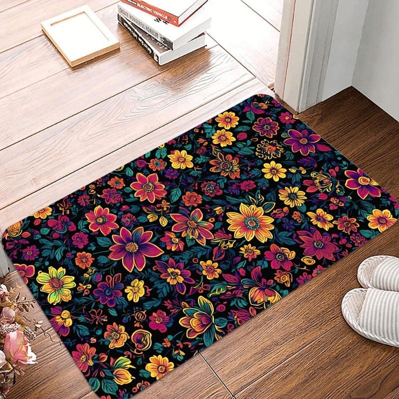 Bohemian Style Printed Non-Slip Waterproof Doormat Easy Clean Entrance Floor Mat Home Decor Durable Retro Classic and Beautiful
