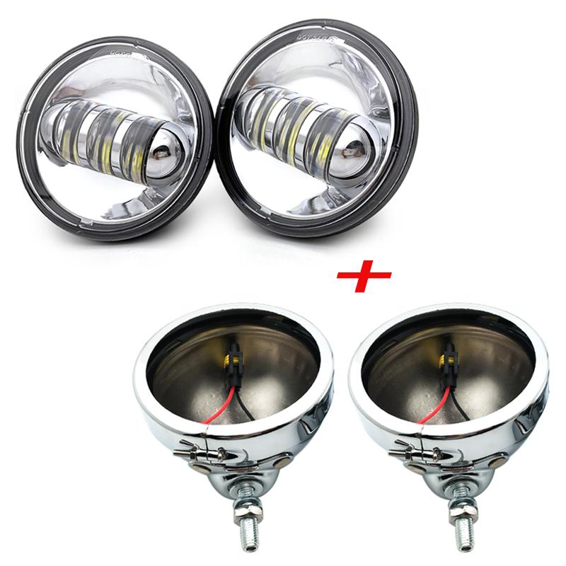 2pcs 30W 4.5 Inch Motorcycle Led Fog Light 6000K DRL Led Headlamp for Harley Moto Motorbike Working Lighting Bulb for Car ATV .
