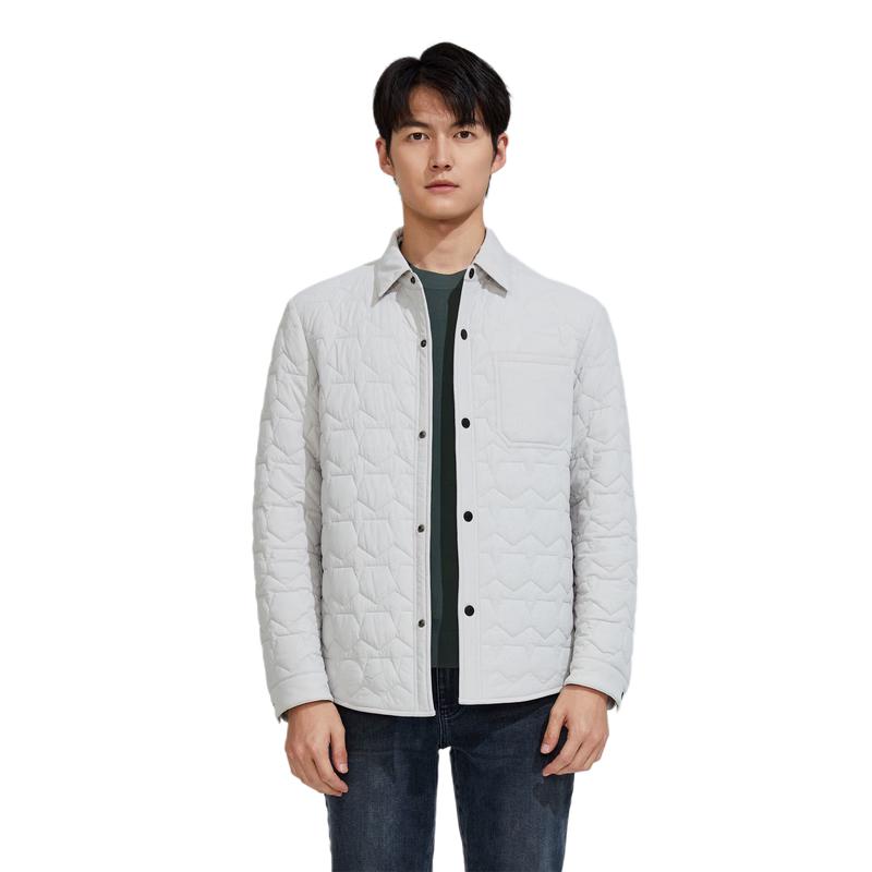 DIKENI Men s Textured Shirt-Style Padded Jacket L 50