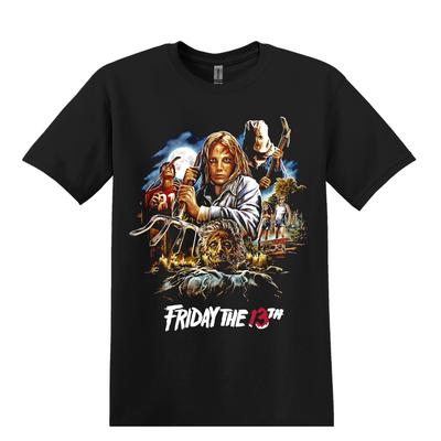 Friday The 13th Movie Horror TShirt Black S3XL Unisex T-Shirt