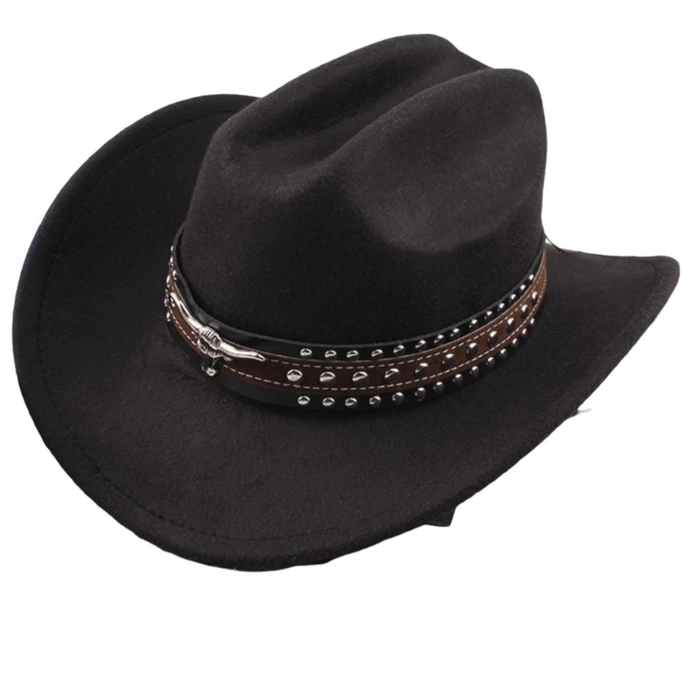 Soft Felt Cowgirl Hat Wide Brim Riding Hat Vintage Sun Hat Festive Occasions Style A