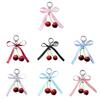 Decorative Cherry Key Ring Bowknot Charm Keychain Backpack Charm with Ribbon Bowknot for Travel And Everyday Outfit