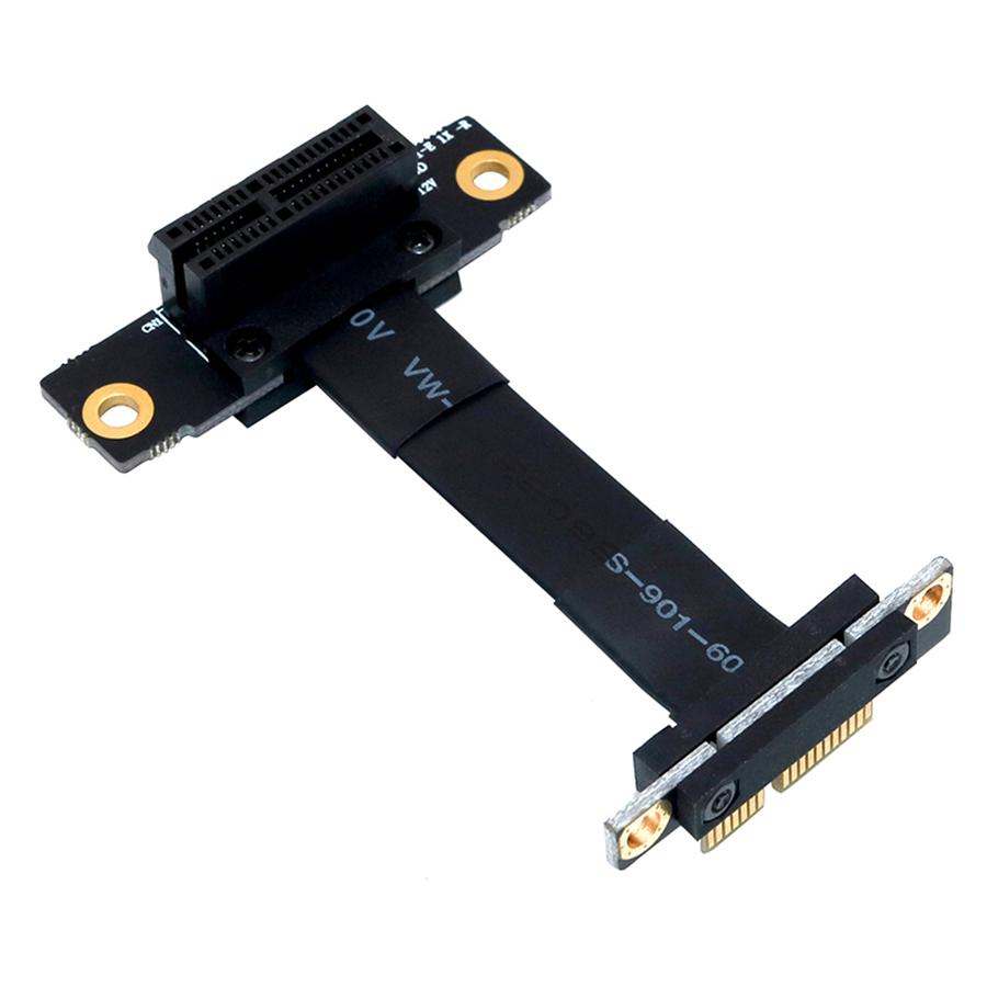 PCIE X1 Riser Cable Dual 90 Degree Right Angle PCIe 3.0 X1 To X1 Extension Cable 8Gbps PCI Express 1x Riser Card Ribbon Extender