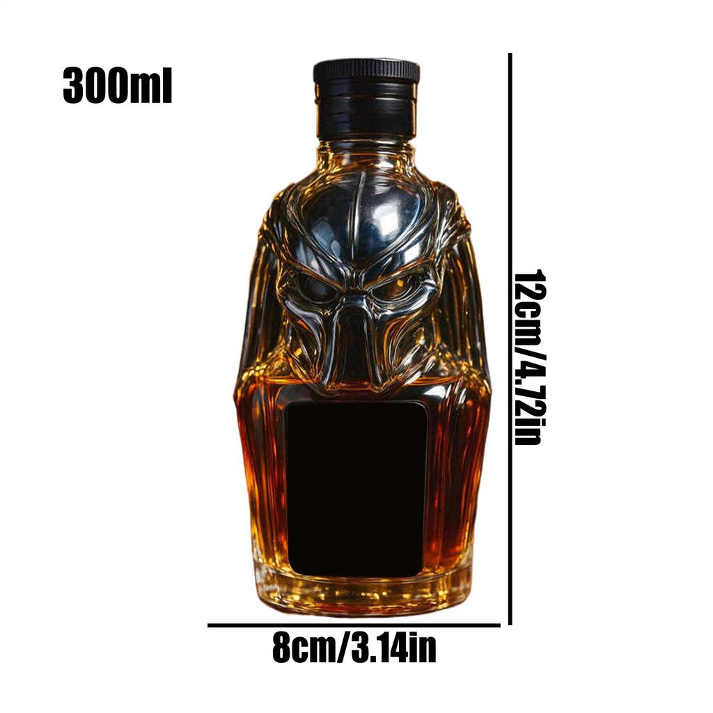 Liquor Decanters 300ml Decanters for Alcohol Airtight Lid 3D Design Empty Container for Wine Beverages Home Cellar Gathering