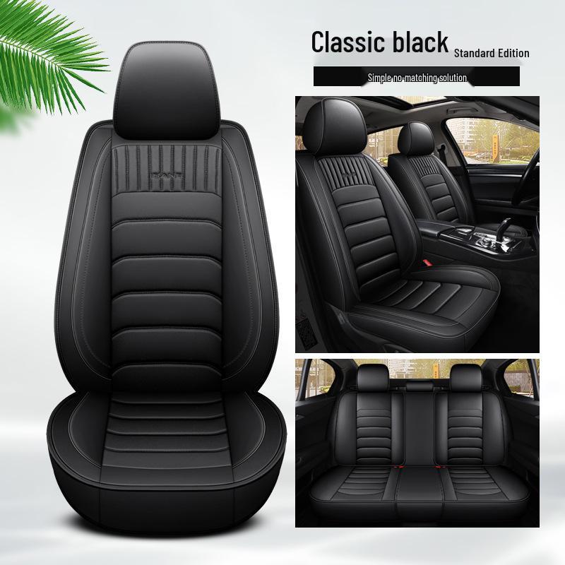 All-Season Full Leather Car Seat Cover - Universal Fit, Full Wrap Design