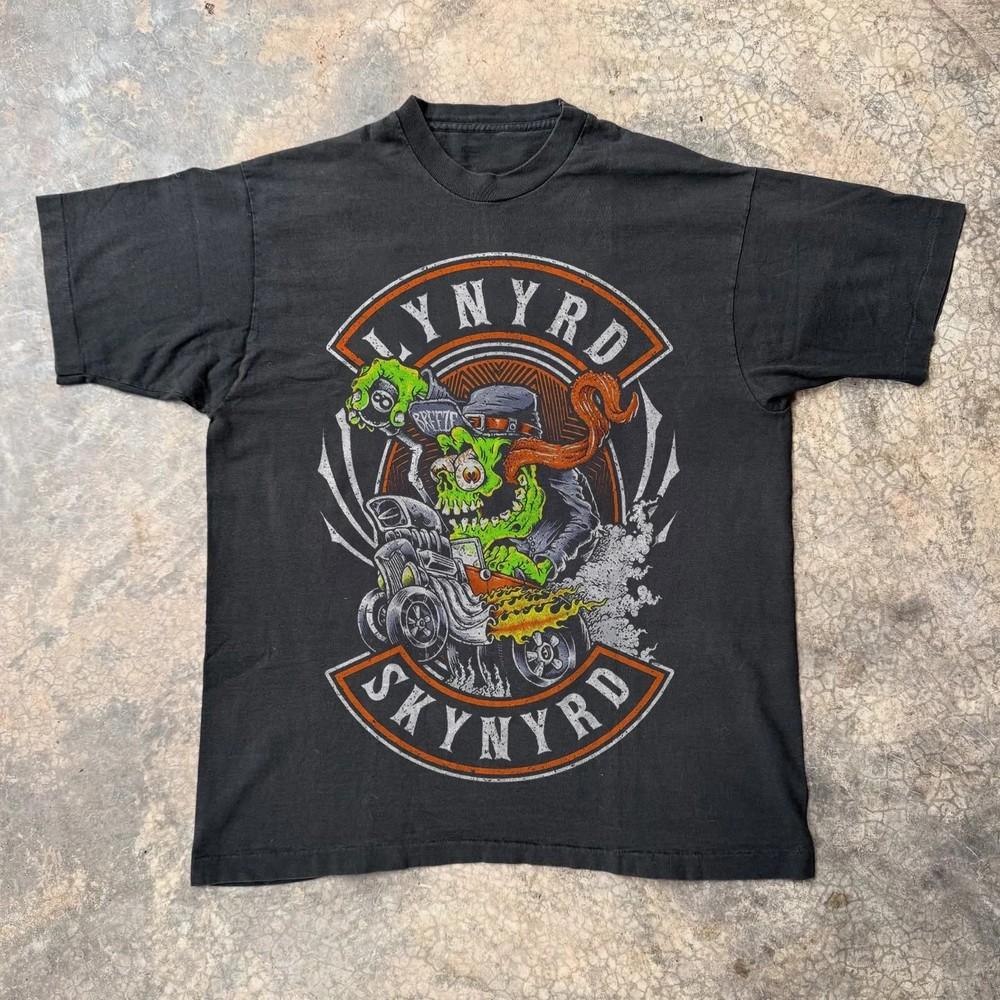 Rare Lynyrd Skynyrd Hot Rod Monster Unisex Black T-Shirt, Size S-5XL Unisex T-Shirt M
