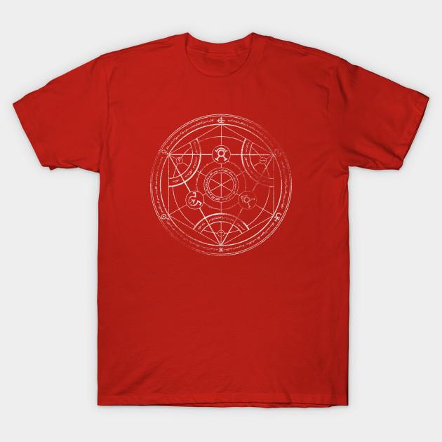 

Unisex Fashion TShirt Human Transmutation Circle Print TShirt Plus Size S-5XL T-Shirt 100%Cotton Tops O Neck Short Sleeve Tees L красный