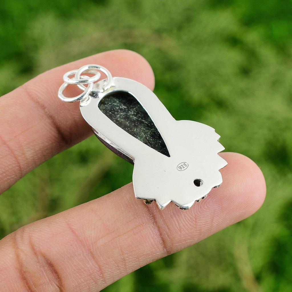 Sterling Silver Pear Ruby Zoisite Stone Tanzanite Quartz Sister Trendy Pendant