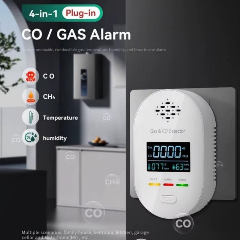 Small Wall Mounted Air Quality Analyzers Detecting Combustible Gas CO Temperature Moisture 105mm Long for Indoor Safety