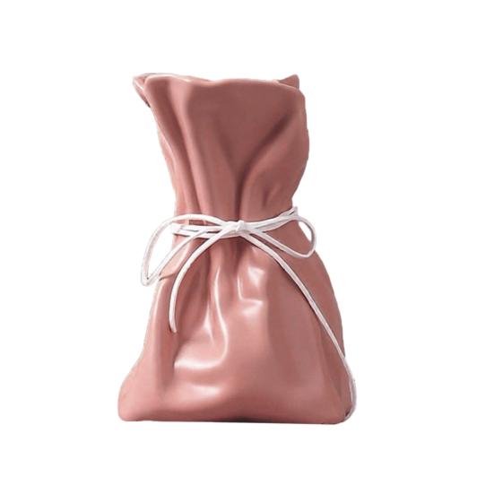 Money Bag Shape Vase for Flower Arrangement Small Resin Decorative Flower Vase for Wedding Dinning Bookshelf Home Office Decor