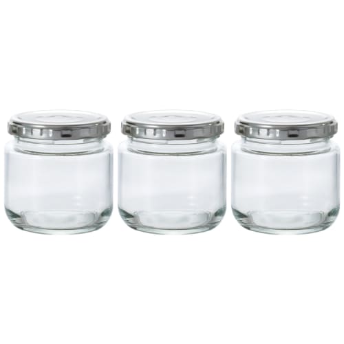 Aderia Twist Caps, 190ml, Set of 3, Made in Japan, Glass Storage Containers, Canisters, Airtight Containers, Condiment Containers, Jars, Coffee Beans,