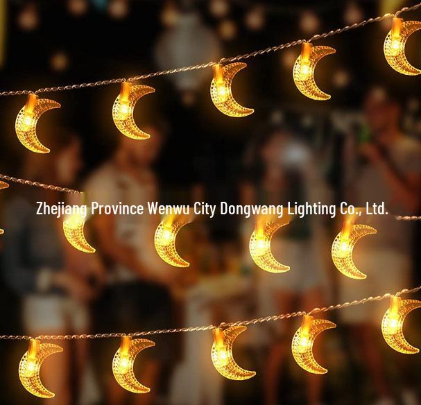 

Middle Eastern Arabic Castle Moon & Star LED String Lights - Decorative, Colorful Atmosphere Lighting 1.65m 10 lights battery box